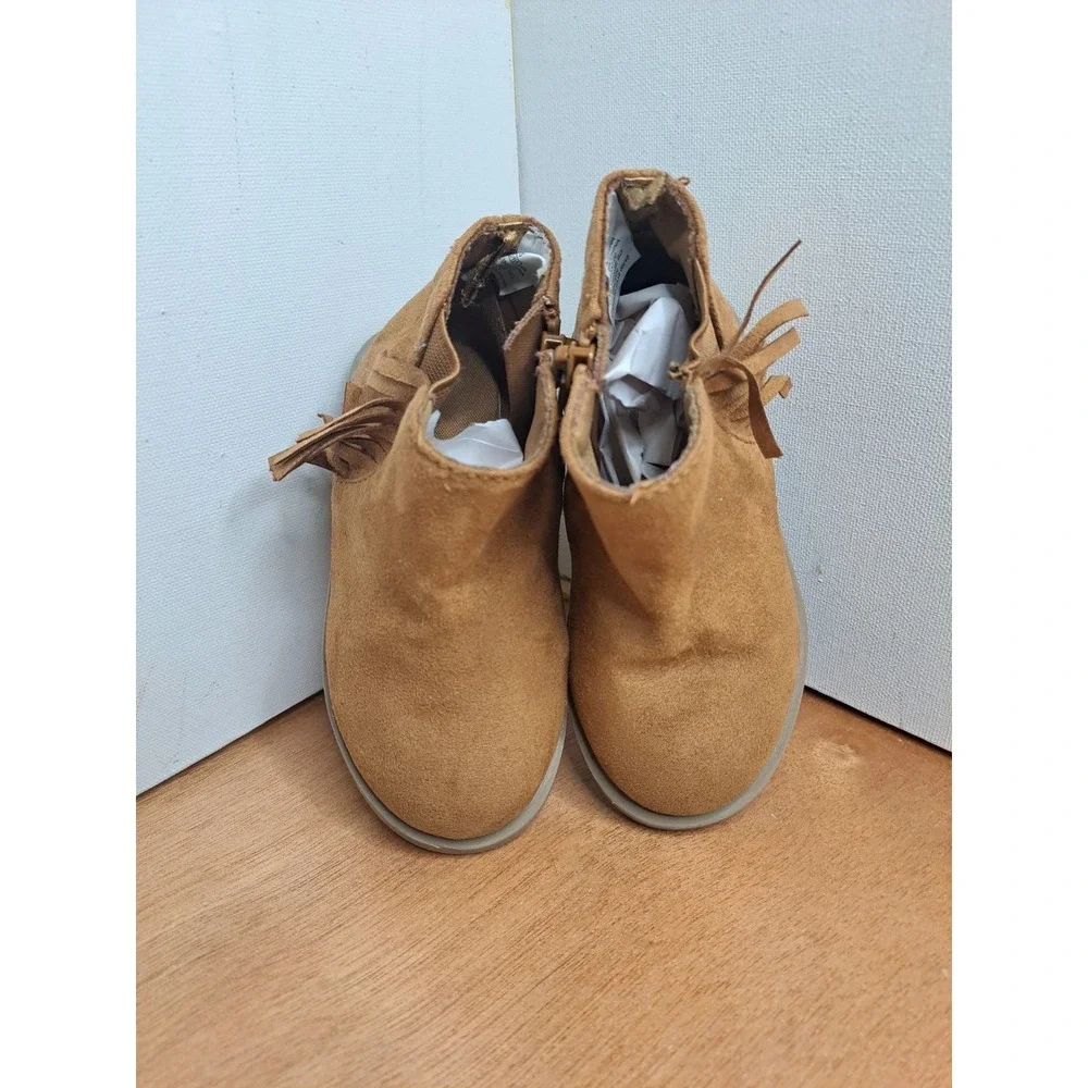 OLD NAVY Girls' Toddler Brown Faux Suede Flat Mid Top Combat Boots Size 6